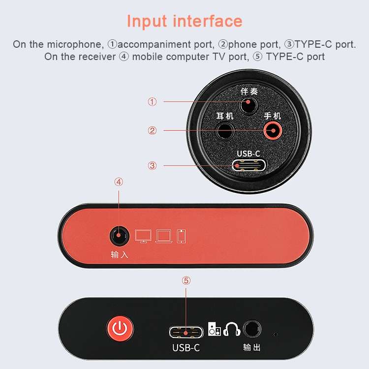 Original Lenovo UM20-U K Song Wireless Digital Microphone Live Recording Equipment with Wireless ...