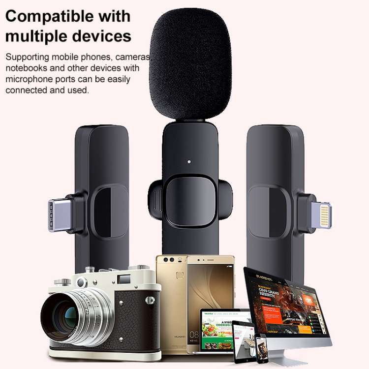 LT07 8 Pin Interface Mini Wireless Lavalier Microphone