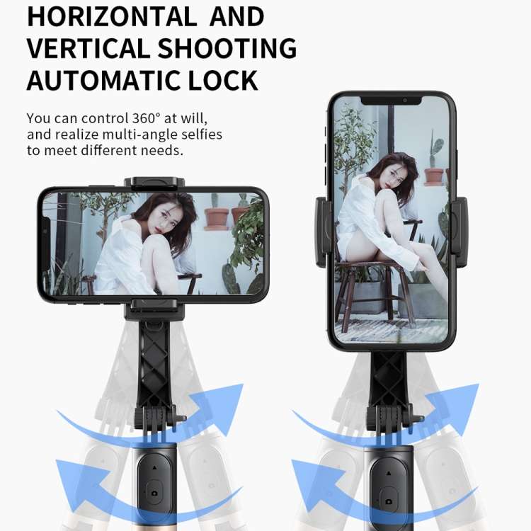 Q08 Gimbal Stabilizer Bluetooth Remote Control Tripod Selfie Stick, Q08 (Black)