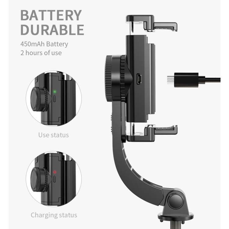 L08 Adjustable Gimbal Stabilize Bluetooth Self-timer Pole Tripod Selfie Stick