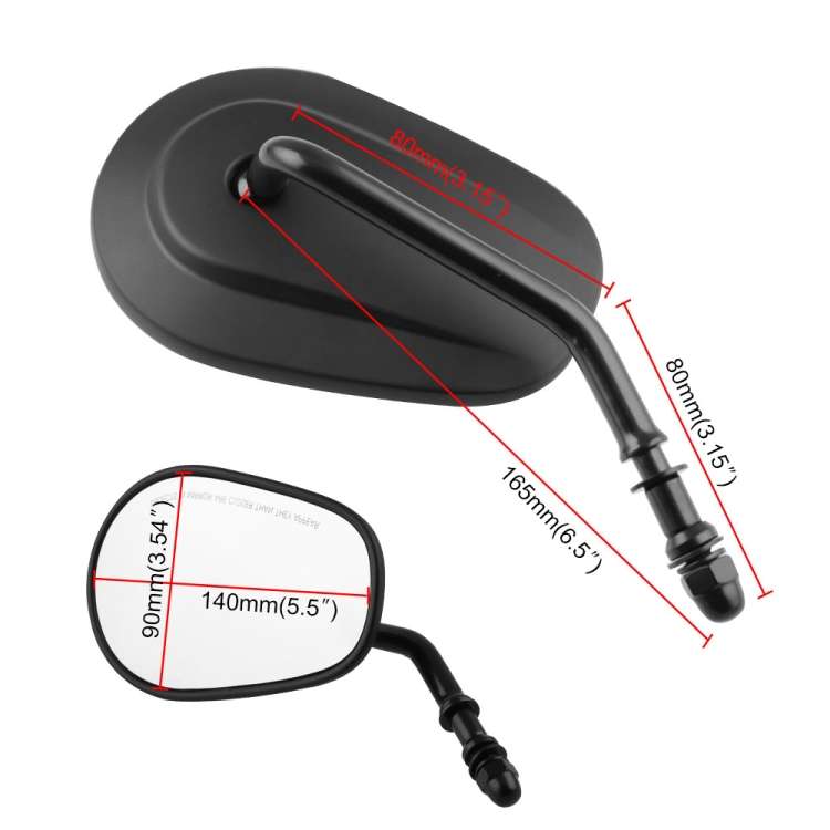 MB-MR008-BK Motorcycle Modified Rotatable Matt Rear View Mirror Set for Harley Davidson XL 883 1200