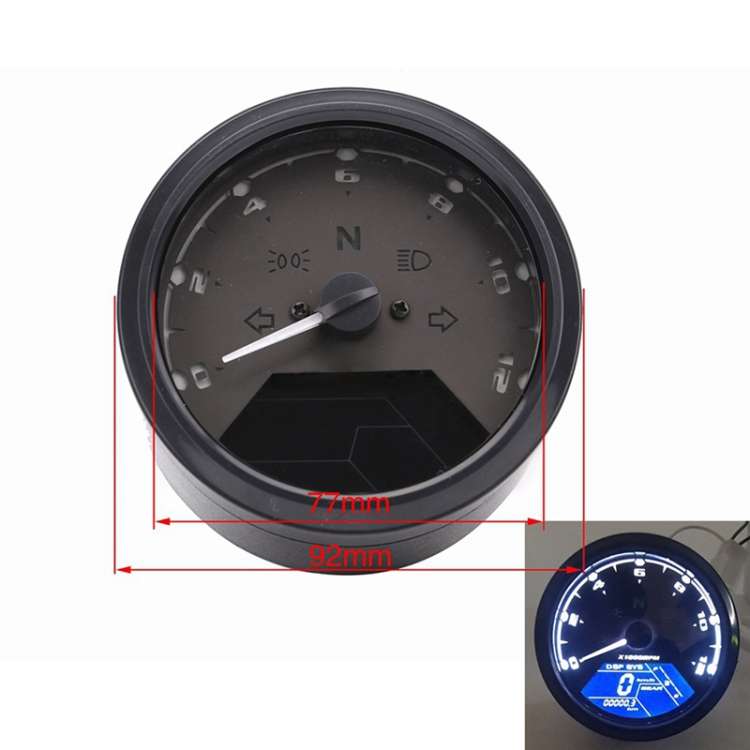 Universal Motorcycle Retro Modified Instrument Odometer LCD Instrument Assembly