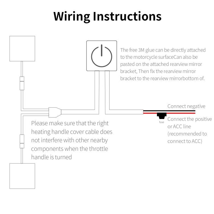 CS-974A1 Motorcycle Scooter Smart Three Gear Temperature Control Electric Hand Grip Cover Heated ...