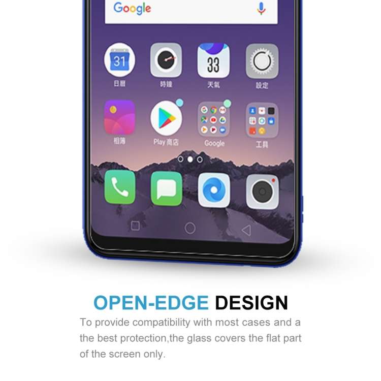100 PCS 0.26mm 9H 2.5D Tempered Glass Film for OPPO AX5