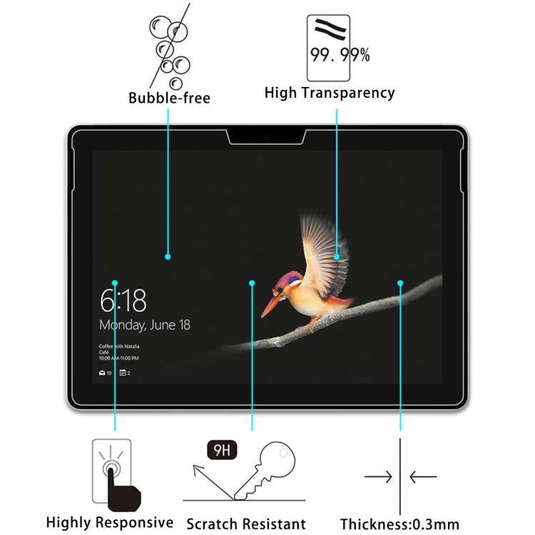 25 PCS For Microsoft Surface Go 2 9H 2.5D Explosion-proof Tempered Glass Film