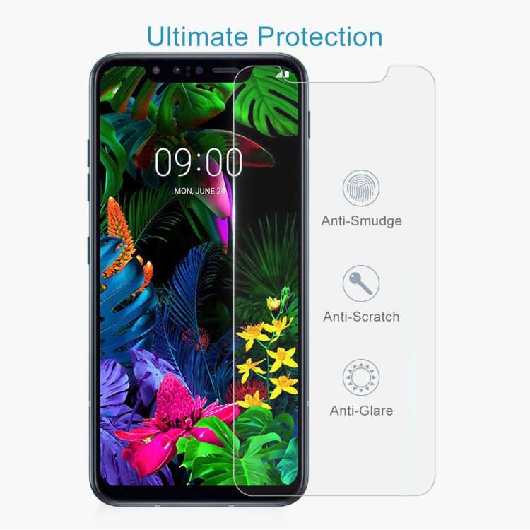 For LG G8s ThinQ 50 PCS 0.26mm 9H 2.5D Tempered Glass Film