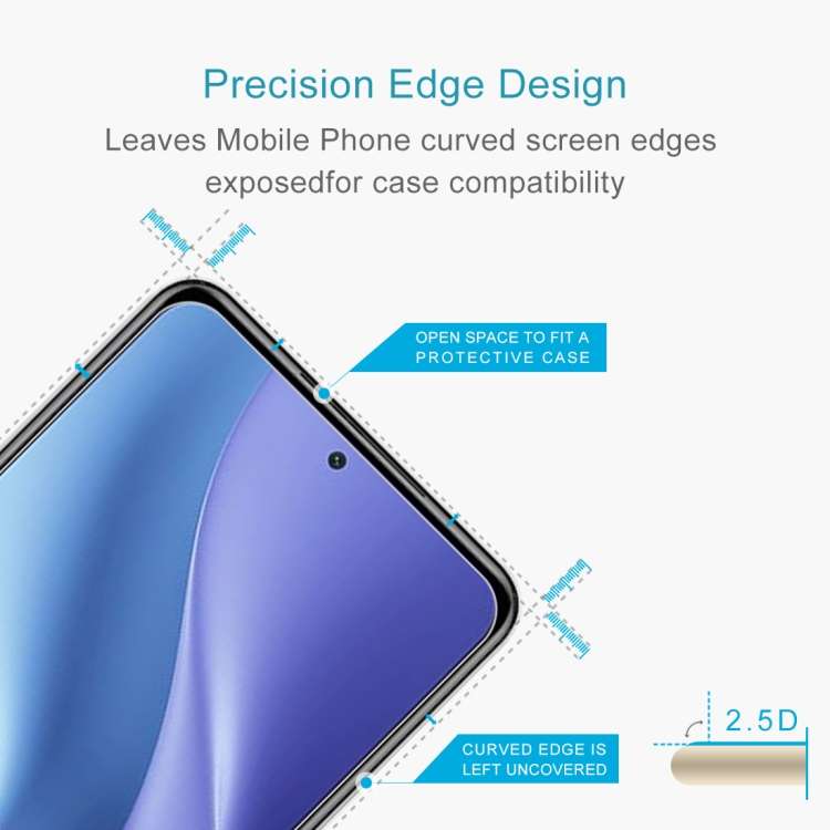 For Xiaomi Redmi K40 5G 0.26mm 9H Surface Hardness 2.5D Explosion-proof Tempered Glass Half Scree...