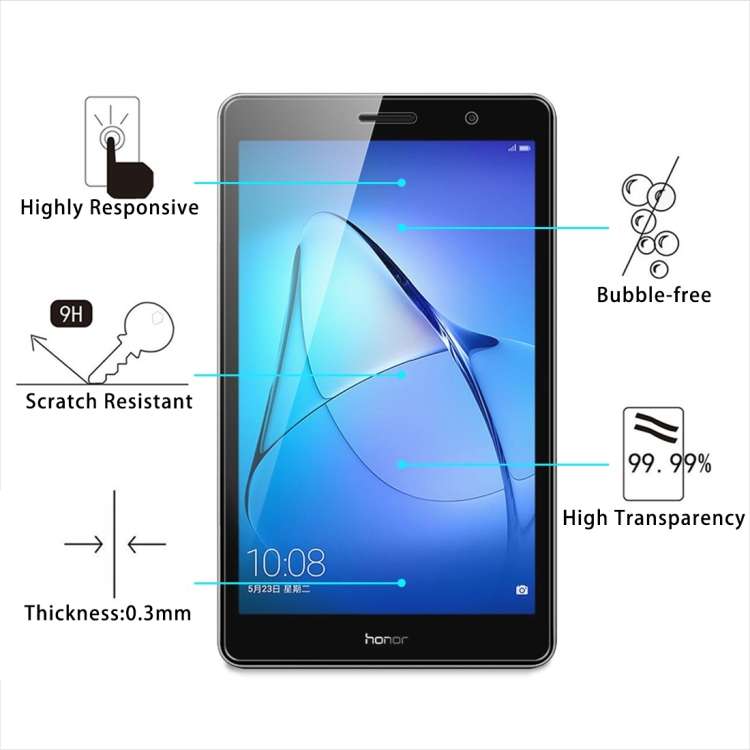 2 PCS for Huawei MediaPad T3 8.0 inch 0.3mm 9H Surface Hardness Full Screen Tempered Glass Screen...