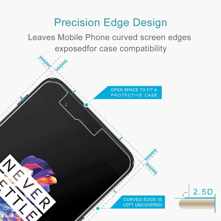 For OnePlus 5 0.3mm 9H Surface Hardness 2.5D Explosion-proof Non-full Screen Tempered Glass Scree...
