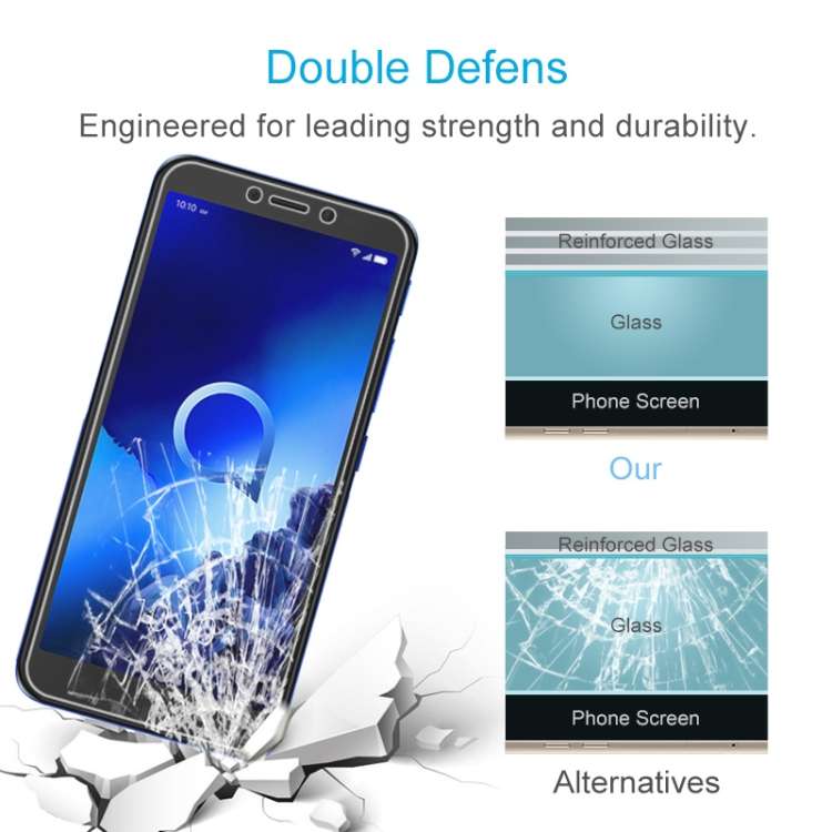 For Alcatel U5 2.5D Non-Full Screen Tempered Glass Film