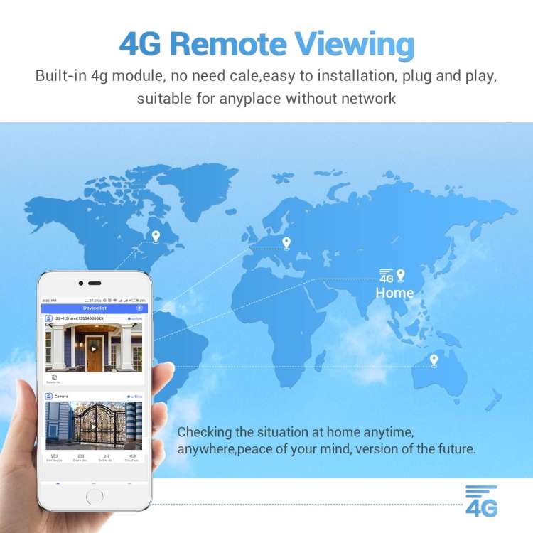 ESCAM QF480 US Version HD 1080P IP66 Waterproof 4G Solar Panel PT IP Camera without Battery, Supp...