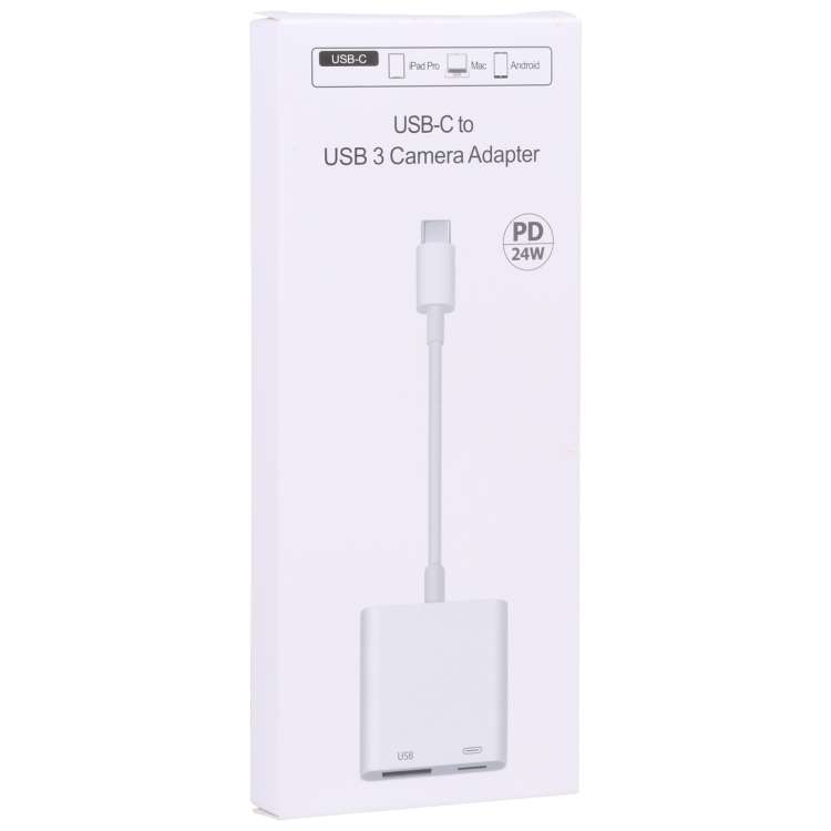 S-211 2 in 1 USB-C / Type-C Male to Type-C + USB Female Camera Adapter