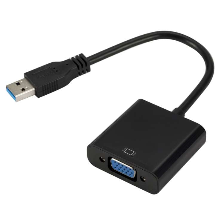 External Graphics Card Converter Cable USB3.0 to VGA, Resolution: 1080P, 1080P (Black), 1080P (Bl...