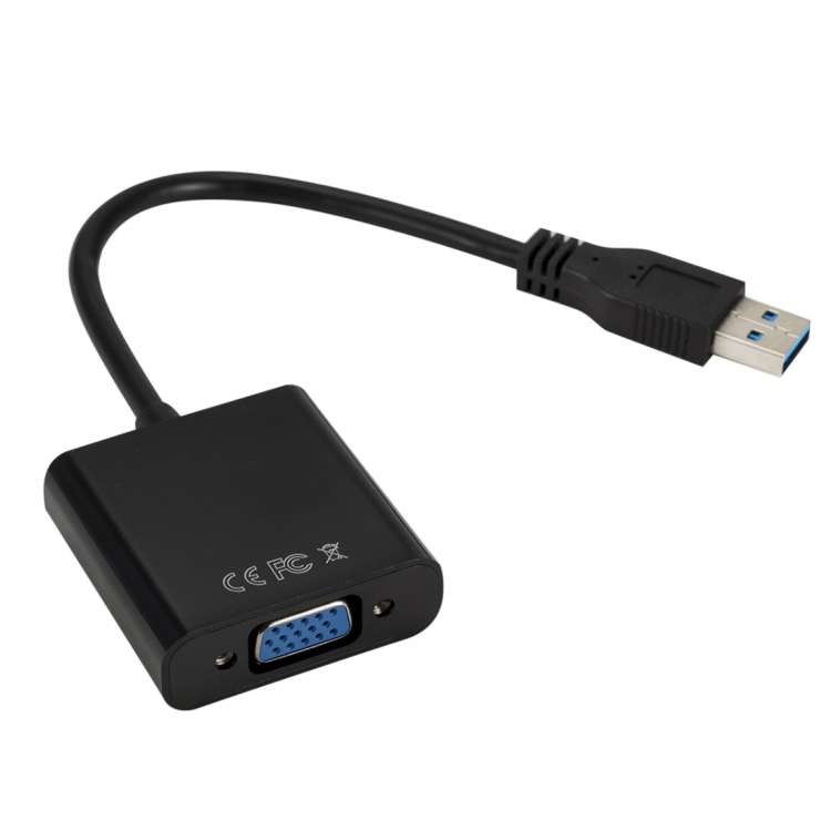 External Graphics Card Converter Cable USB3.0 to VGA, Resolution: 1080P, 1080P (Black), 1080P (Bl...