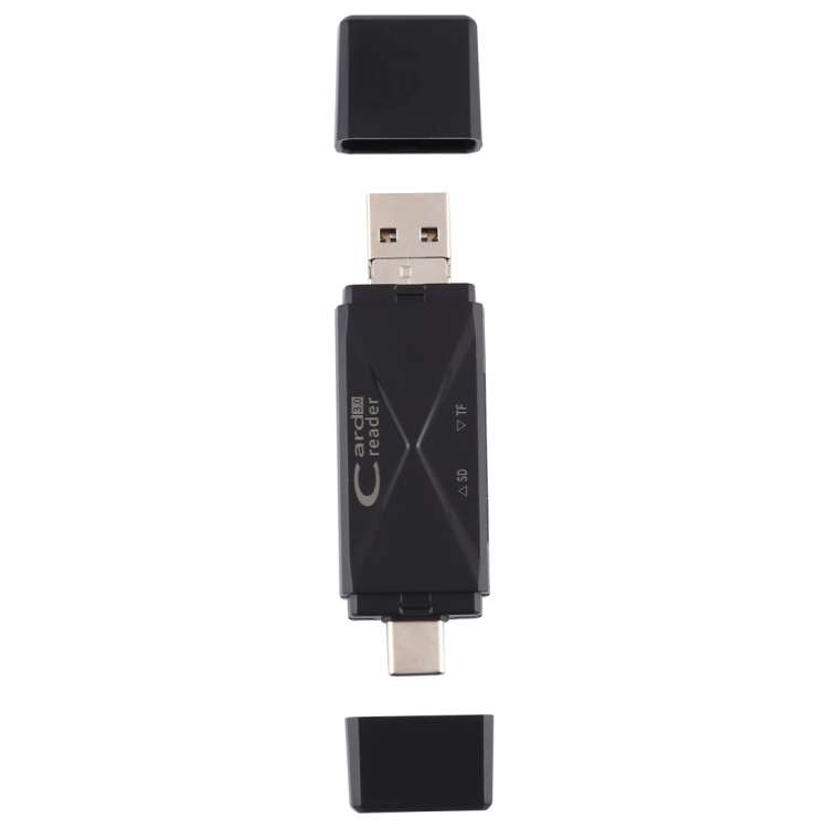USB-C / Type-C + SD + TF + Micro USB to USB 3.0 Card Reader, USB3.0