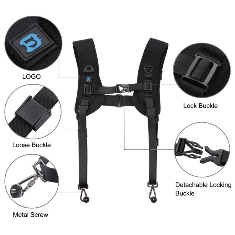 PULUZ 3 in 1 Multi-functional Bundle Waistband Strap + Double Shoulders Strap + Capture Camera Cl...