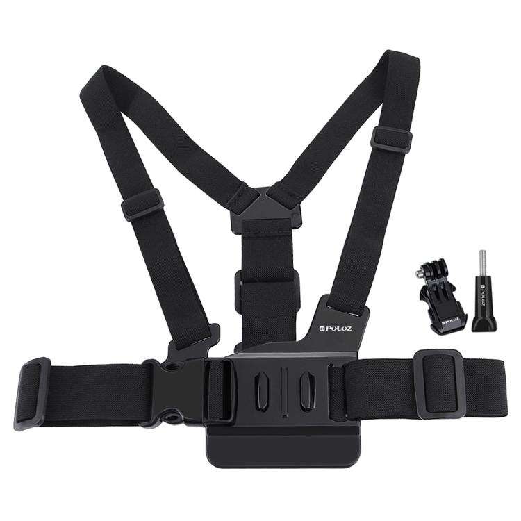 PULUZ Adjustable Body Mount Belt Chest Strap with J Hook Mount &amp; Long Screw for GoPro, Insta3...