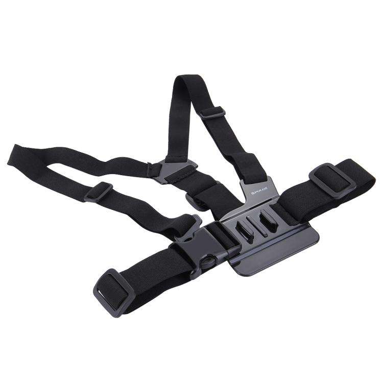 PULUZ Adjustable Body Mount Belt Chest Strap with J Hook Mount &amp; Long Screw for GoPro, Insta3...