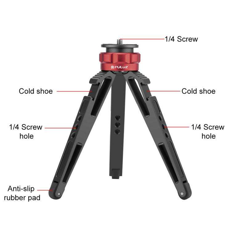 PULUZ Desktop Vlogging Live Tripod Holder with Cold Shoe Bases for DSLR &amp; Digital Cameras, Ad...