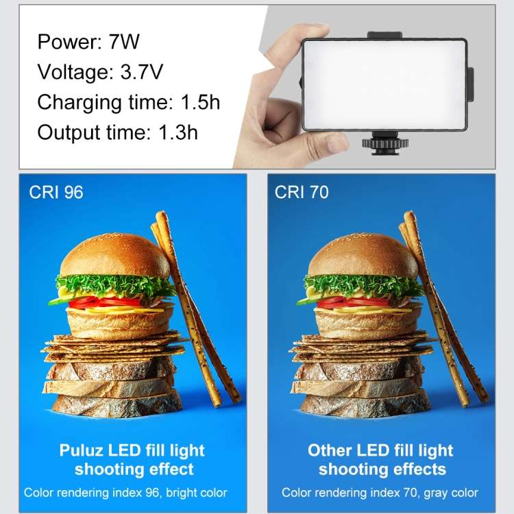 PULUZ 104 LED 3200K / 5600K Dimmable Video Light on-Camera Photography Lighting Fill Light for Ca...