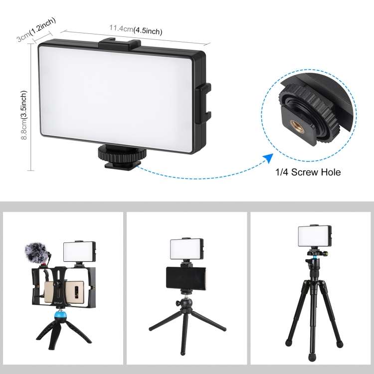 PULUZ 104 LED 3200K / 5600K Dimmable Video Light on-Camera Photography Lighting Fill Light for Ca...