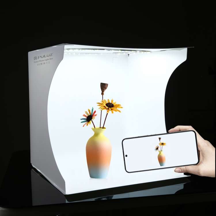 PULUZ 30cm Folding Portable Ring Light Board Photo Lighting Studio Shooting Tent Box Kit with 6 C...