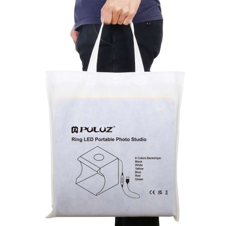 PULUZ 30cm Folding Portable Ring Light Board Photo Lighting Studio Shooting Tent Box Kit with 6 C...