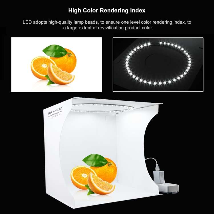 PULUZ 30cm Folding Portable Ring Light Board Photo Lighting Studio Shooting Tent Box Kit with 6 C...