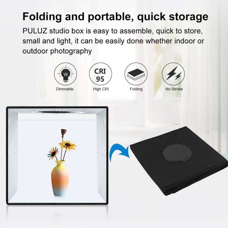 PULUZ 30cm Folding Ring Light Photo Lighting Studio Shooting Tent Box Kit with 6 Colors Black / W...