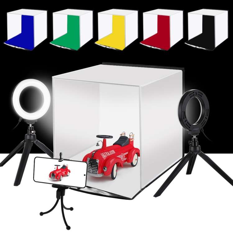 PULUZ 30cm Folding Portable Ring Light Photo Lighting Studio Shooting Tent Box Kit with 6 Colors ...