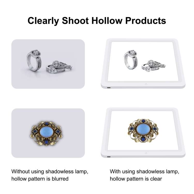 PULUZ Mini LED Photography Shadowless Light Lamp Panel Pad + Studio Shooting Tent Box, Acrylic Ma...
