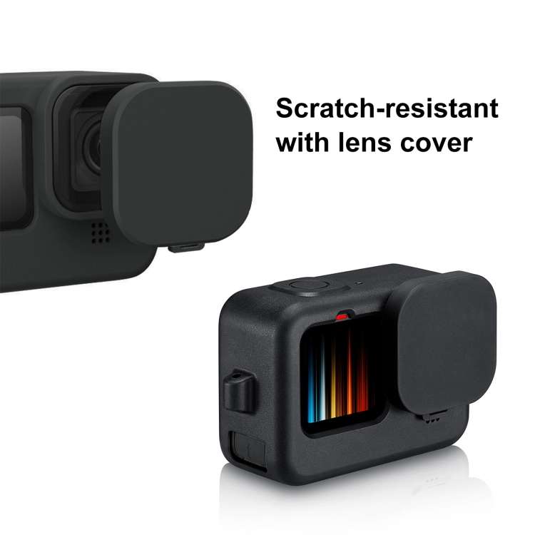 PULUZ for GoPro HERO12 Black /11 Black /10 Black /9 Black Silicone Protective Case + POM Side Int...