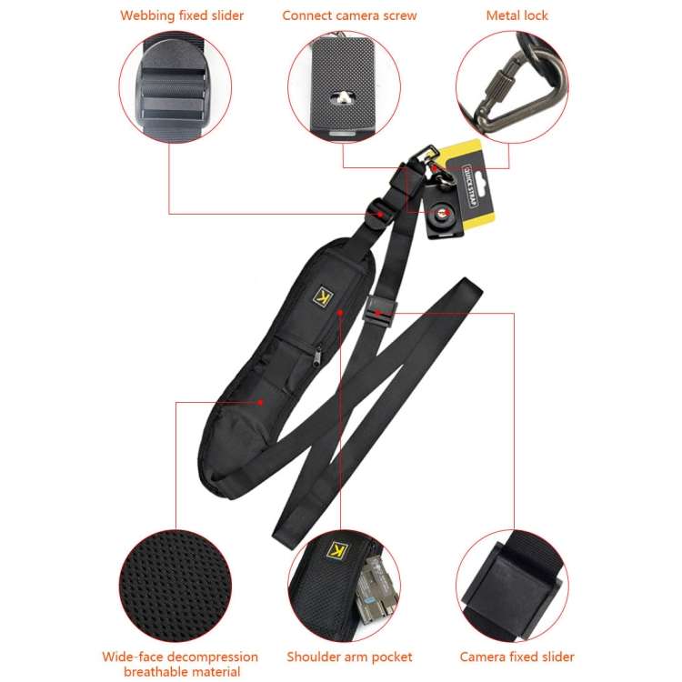 Safe &amp; Fast Quick Rapid Camera Single Sling Strap(Black)
