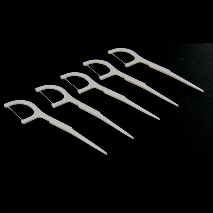 50 PCS Tooth Pick with Thread Wide Type ABS Dental Floss