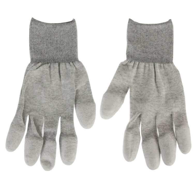 Anti Static ESD Safe Universal Size PU Fingertip Coating Gloves for Computer / Electronic / Phone...
