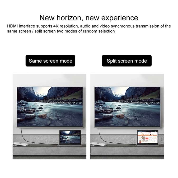 Double USB-C / Type-C to PD Port + USB 3.0 + HDMI Multifunctional Extension HUB Adapter