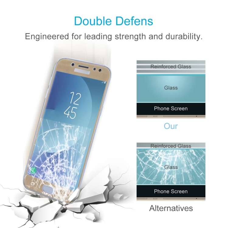 For Galaxy J5 (2017) (EU Version) 0.26mm 9H Surface Hardness 2.5D Curved Silk-screen Full Screen ...