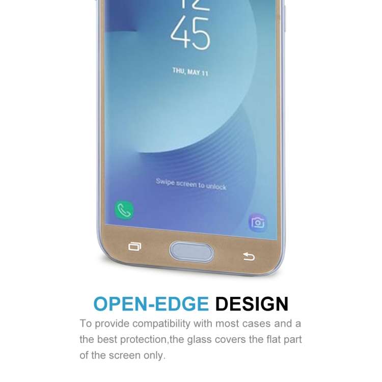 For Galaxy J5 (2017) (EU Version) 0.26mm 9H Surface Hardness 2.5D Curved Silk-screen Full Screen ...