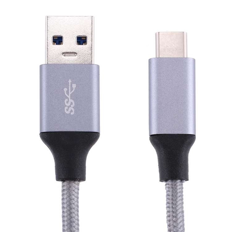 1m Wires Woven Metal Head USB-C / Type-C 3.1 to USB 3.0 Data / Charger Cable