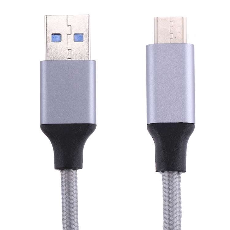 1m Wires Woven Metal Head USB-C / Type-C 3.1 to USB 3.0 Data / Charger Cable