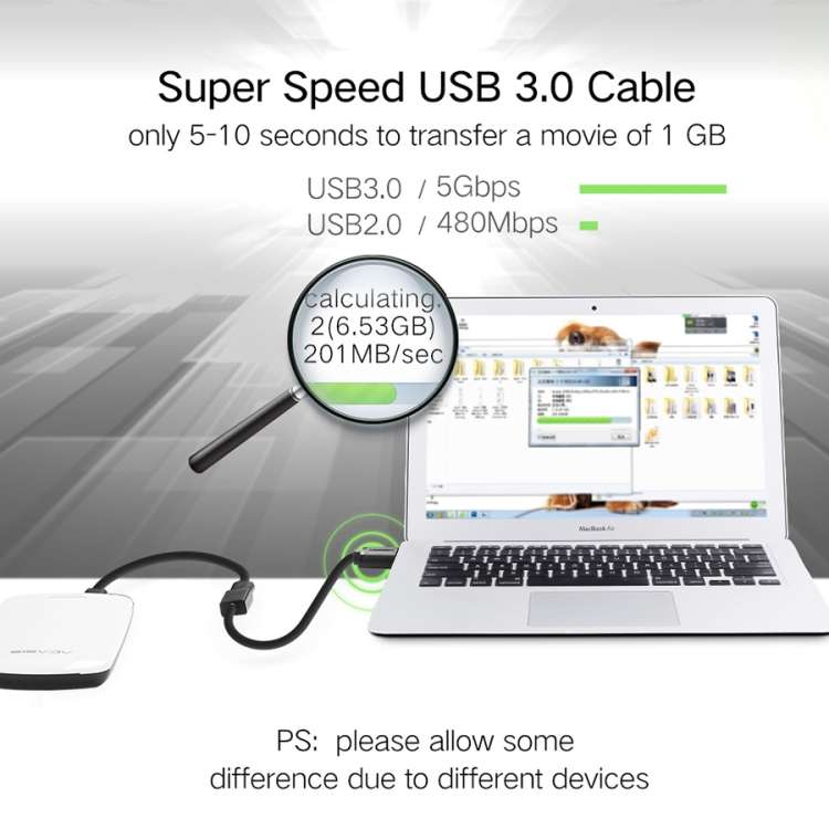 Ugreen 1m USB 3.0 Male to Female Data Sync Super Speed Transmission Extension Cord Cable