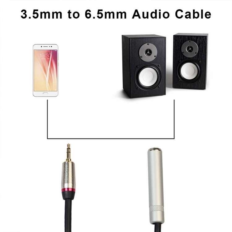 REXLIS TC128MF 3.5mm Male to 6.5mm Female Audio Adapter Cable, Length: 60cm