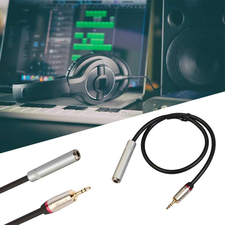 REXLIS TC128MF 3.5mm Male to 6.5mm Female Audio Adapter Cable, Length: 60cm