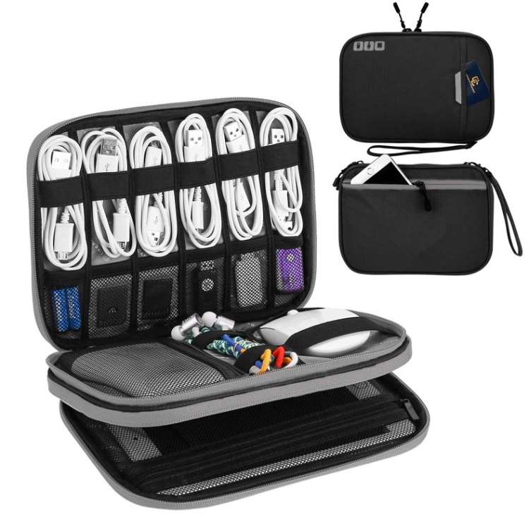 Multi-functional Headphone Charger Data Cable Storage Bag Portable Power Pack, Size:M, 25 x 18 x ...