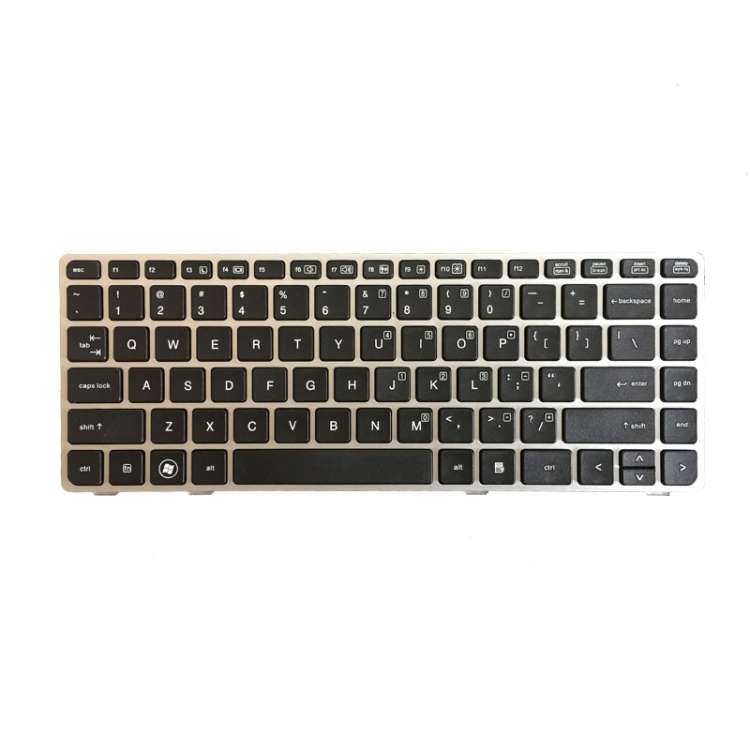 US Version Keyboard with Silver Frame for HP EliteBook 8470B 8470P 8470 8460 8460p 8460w ProBook ...