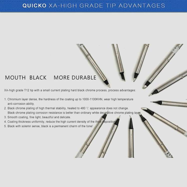 QUICKO T12-J02 Black Welding Lead-free Soldering Iron Tip
