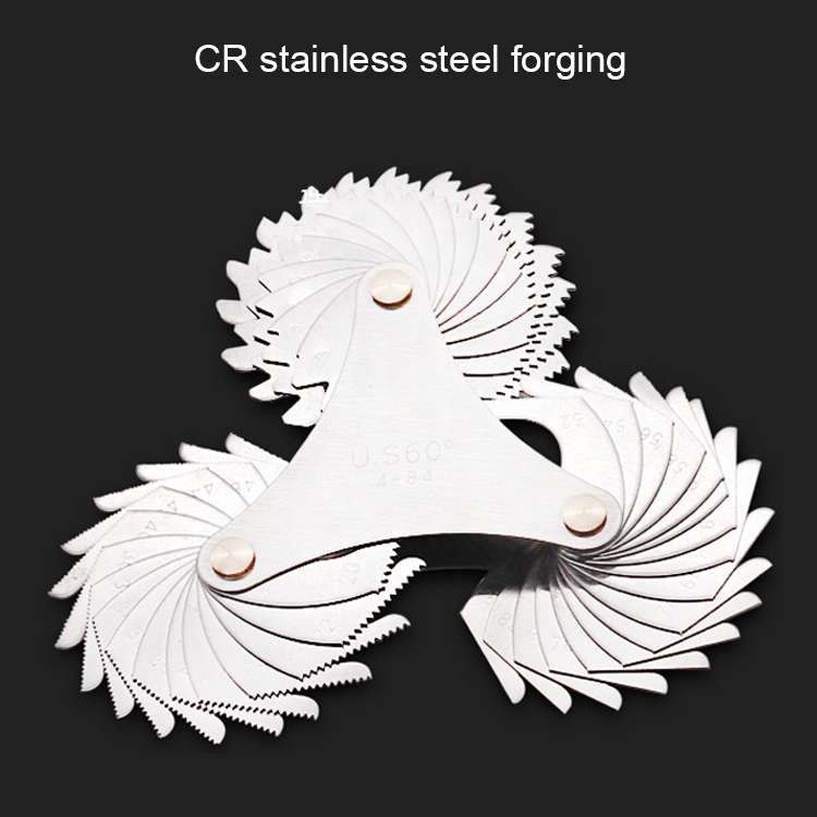 30 PCS US Screw Pitch Thread Blades 60 Degrees CR Stainless Steel Thread Gauge