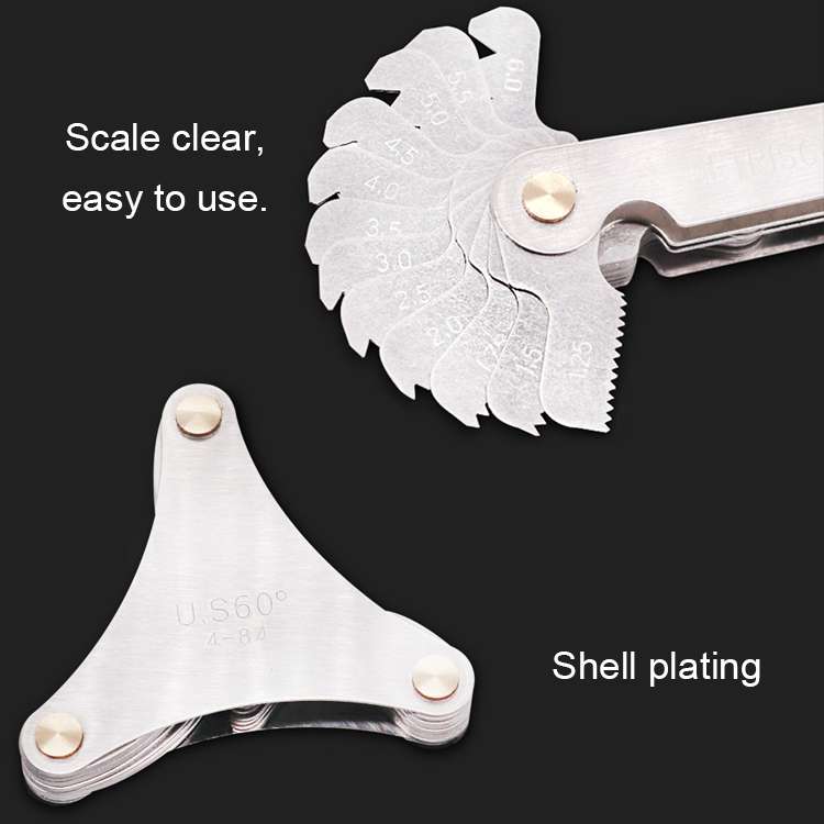 30 PCS US Screw Pitch Thread Blades 60 Degrees CR Stainless Steel Thread Gauge