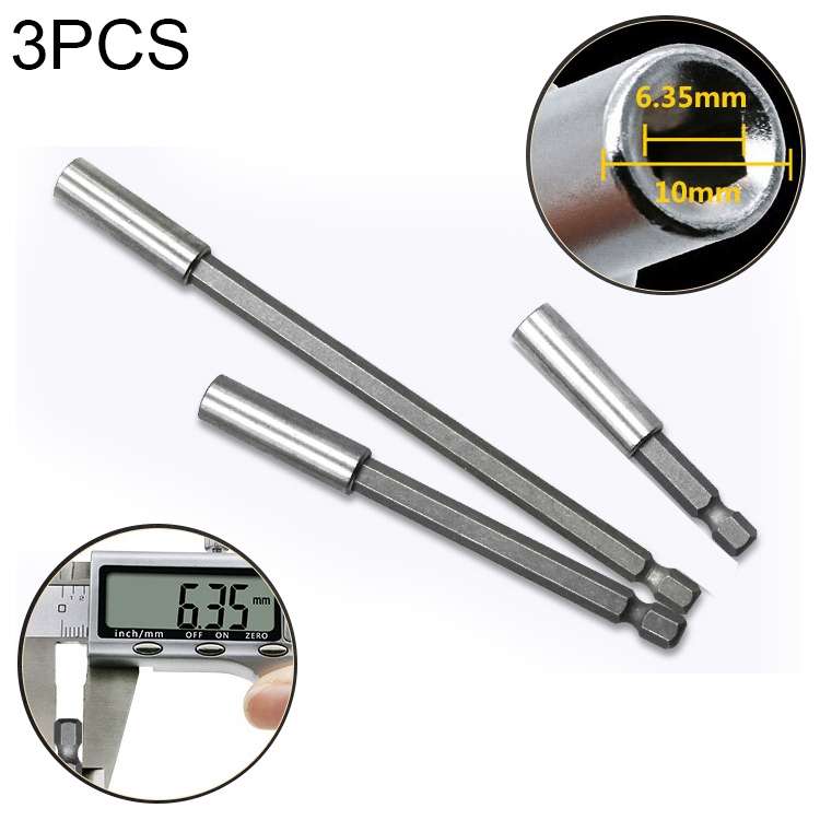 3 in 1 1/4 Electric Batch Head High Magnetism Connecting Rod Pistol Drill Extension Rod Sleeve Fa...