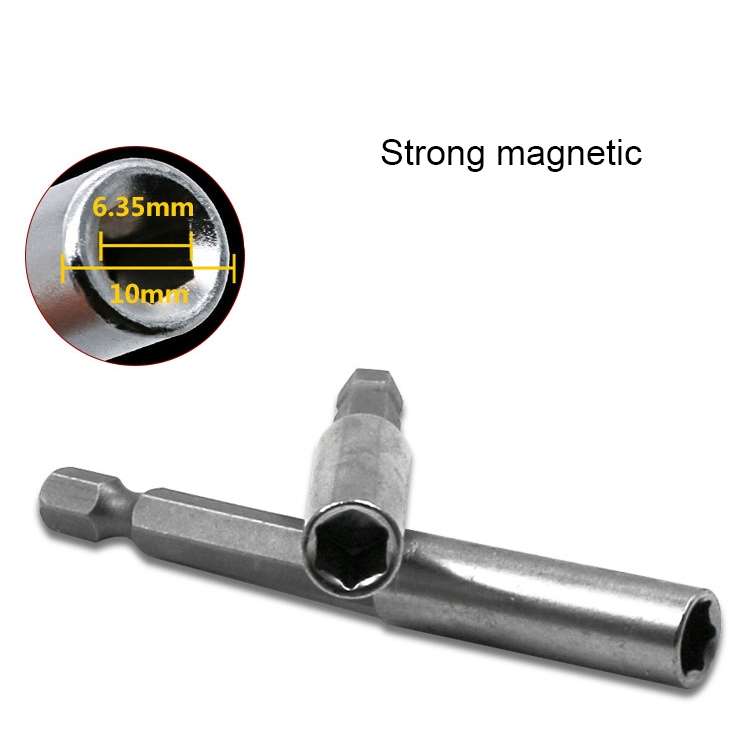 3 in 1 1/4 Electric Batch Head High Magnetism Connecting Rod Pistol Drill Extension Rod Sleeve Fa...